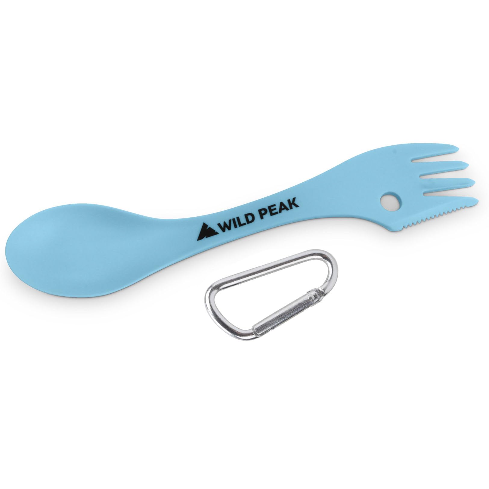 Plastic Spork - Lightweight & Strong All in one Spoon, Fork, Knife Cutlery with Optional Storage Bag ▲ (Sky Blue, Without Storage Bag)