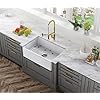 ELLAI Farmhouse Sink 30 Inch Fireclay Undermount Apron Front Classic Farm Sink Single Bowl Kitchen Sink with Protective Bottom Grid and Strainer Gloss White