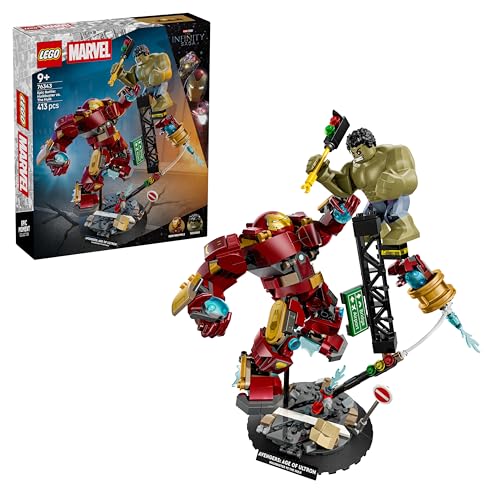 LEGO | Marvel Battaglia Epica: Hulkbuster vs. The Hulk - Giocattolo dei Supereroi con 2 Action Figure e Minifigure di Iron Man - Idea Regalo per Bambini da 9 Anni in su Fan degli Avengers - 76343
