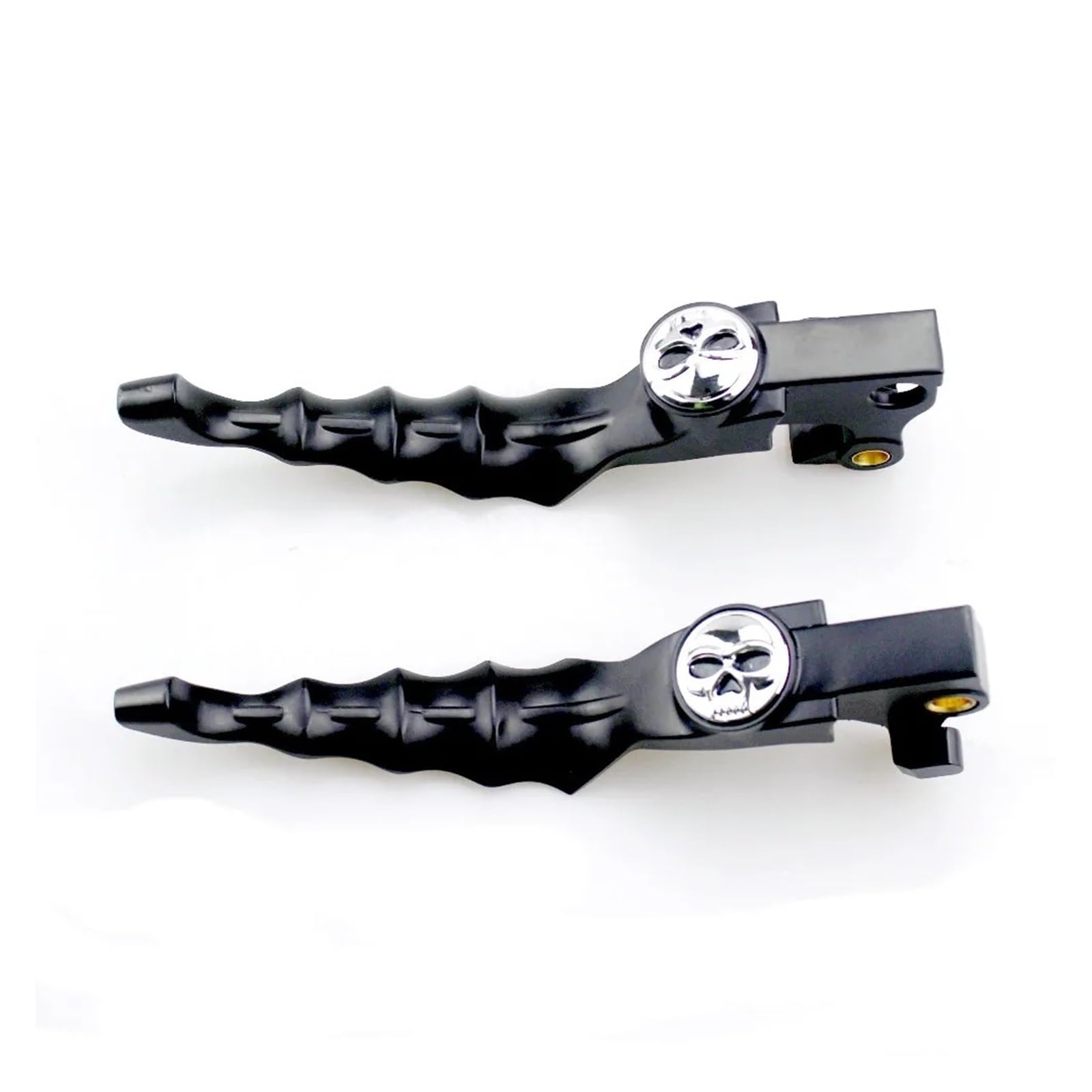 Generisch Kupplungshebel für Motorräder 2 Stück Motorrad-Totenkopf-Brems- und Kupplungshebel für Harley für Sportster 883 1200 2000-2022(Black and white)