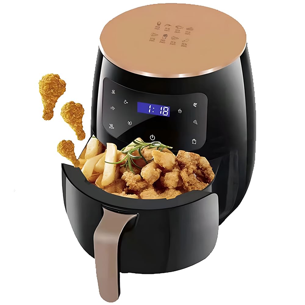Friggitrice ad Aria 8L 2400W – Air Fryer Senza Olio per Famiglia, Grande Capacità, Temperatura Regolabile, Cottura Croccante e Sana, Multifunzione