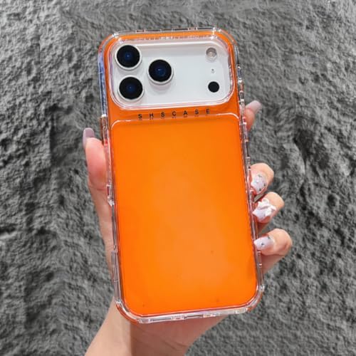 Coque antichoc iPhone 16 Pro orange fluo avec armure de protection