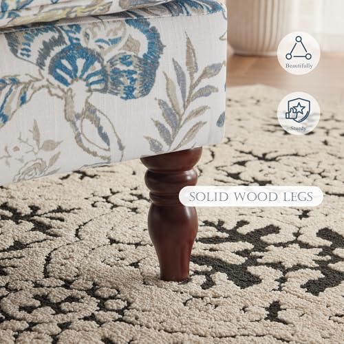 Mellcom RBU-01 Floral Accent Chair, High Back Upholstered Armchair With Solid Legs, Leisure Single Sofa Chair For Living Room thumb #8