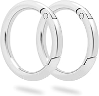 Vista 10 de Paquete de 12 mosquetones redondos de metal surtidos, anillos en O de resorte con gatillo de 3/4 de pulgada, ganchos de clip de resorte a presión