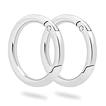 10Pack 1-1/4 Trigger Spring O Rings, Metal Round Carabiner Clip Snap Hook, Spring Keyring Buckles for Replacement Purse Strap, Paracord Lanyard Clips, Keychain Rings Hardware DIY Crafts Making