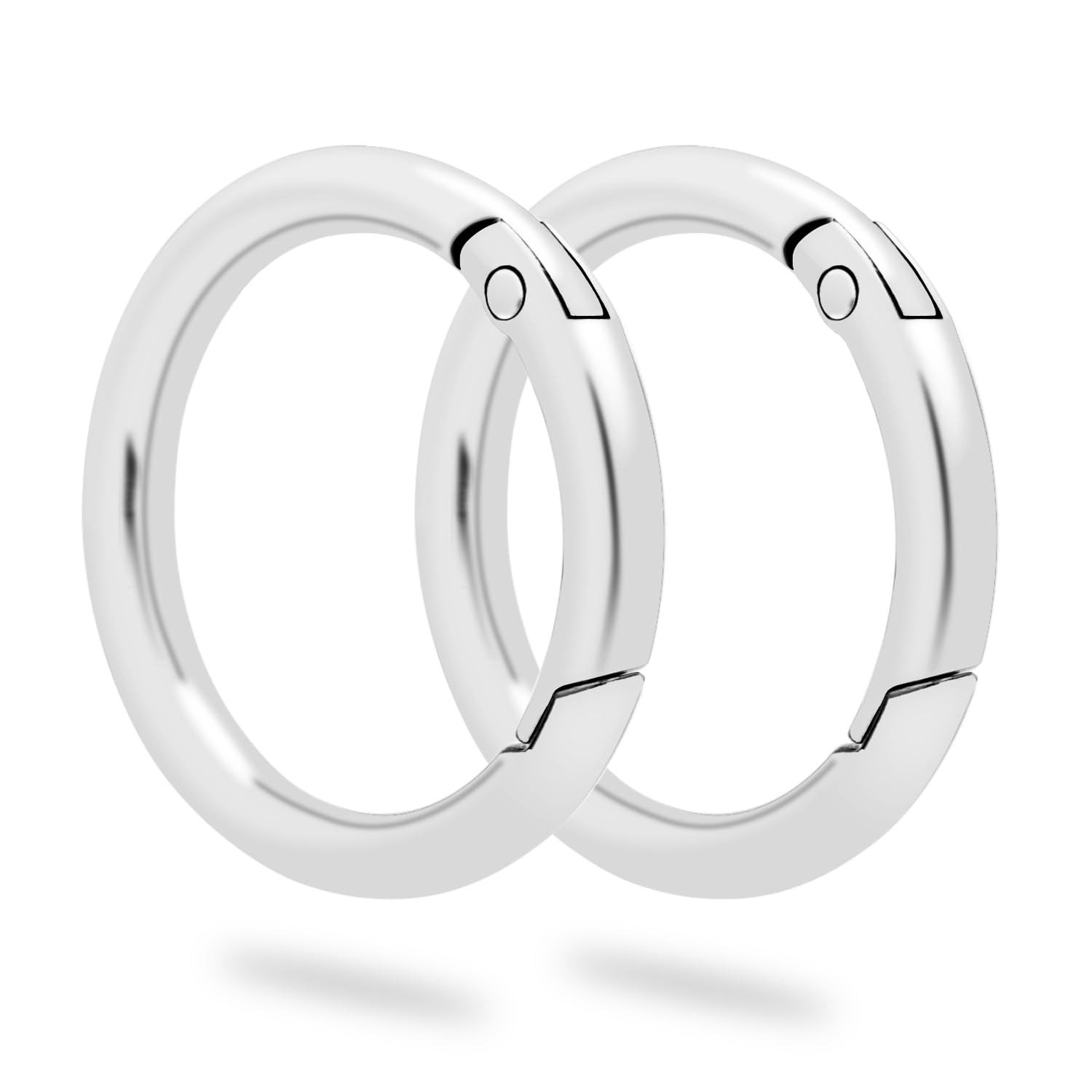 10Pack 1-1/4" Trigger Spring O Rings, Metal Round Carabiner Clip Snap Hook, Spring Keyring Buckles for Replacement Purse Strap, Paracord Lanyard Clips, Keychain Rings Hardware DIY Crafts Making