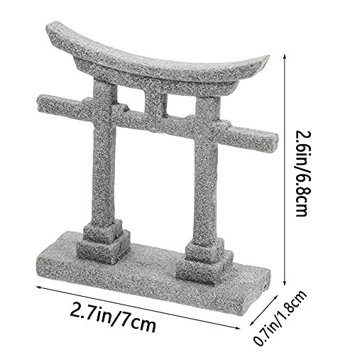Image of livelyfish Aquarium Asian Decorations Japanese Shinto Torii Gate Fish Tank Ornament Miniature Shrine Japan Style Sandstone Underwater Landscape Decoration, S