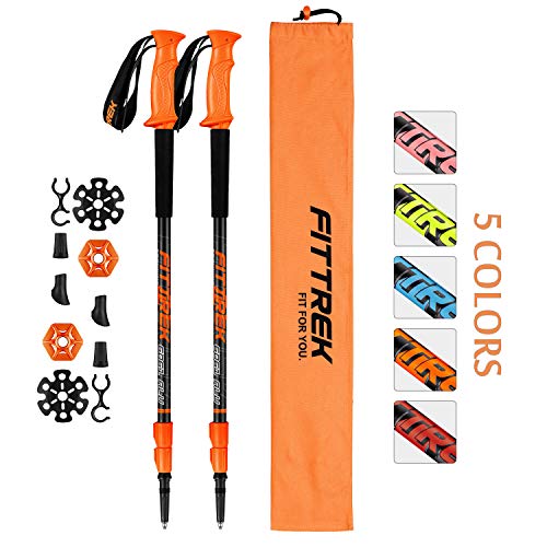 FitTrek Trekking Poles - Walking Poles - Hiking Poles Telescopic - Lightweight Nordic
