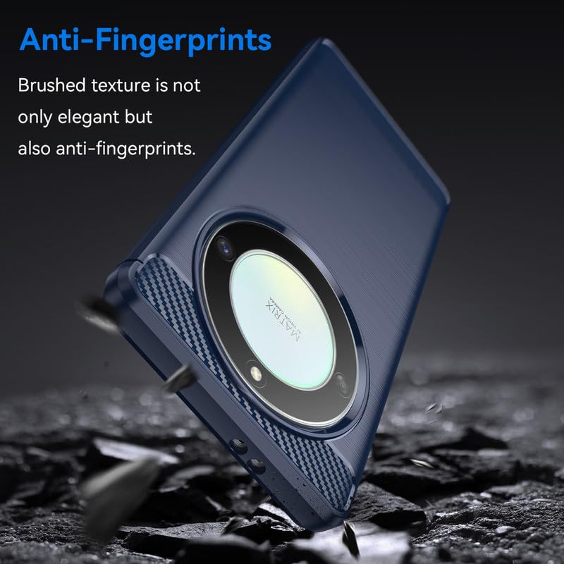 Image of Hybrid Carbon Fiber Back Case for Honor X9A (Blue)