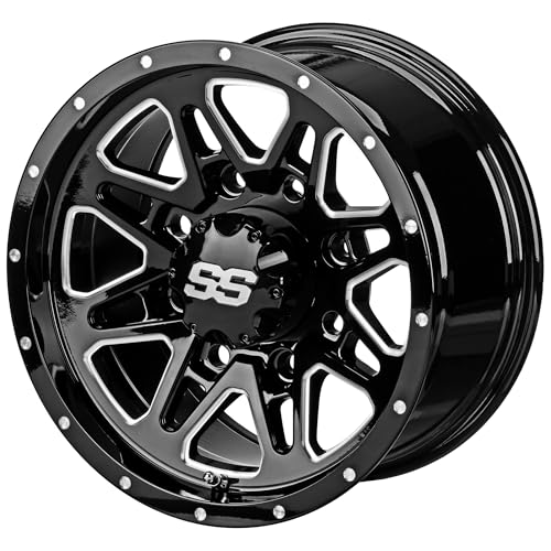 RM Cart 14 Assassin UTV Wheels/Rims Gloss Black Ball-Milled 4x156mm +5mm Fits Polaris RZR 1000 XP/Ranger XP 900/1000 Set of 4