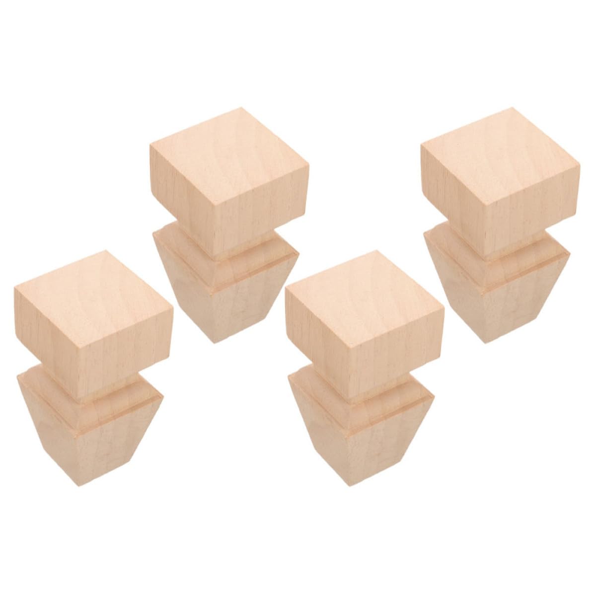 Patas de madera para vitrinas: pack de 4 soportes de diseño sofisticado para salones elegantes
