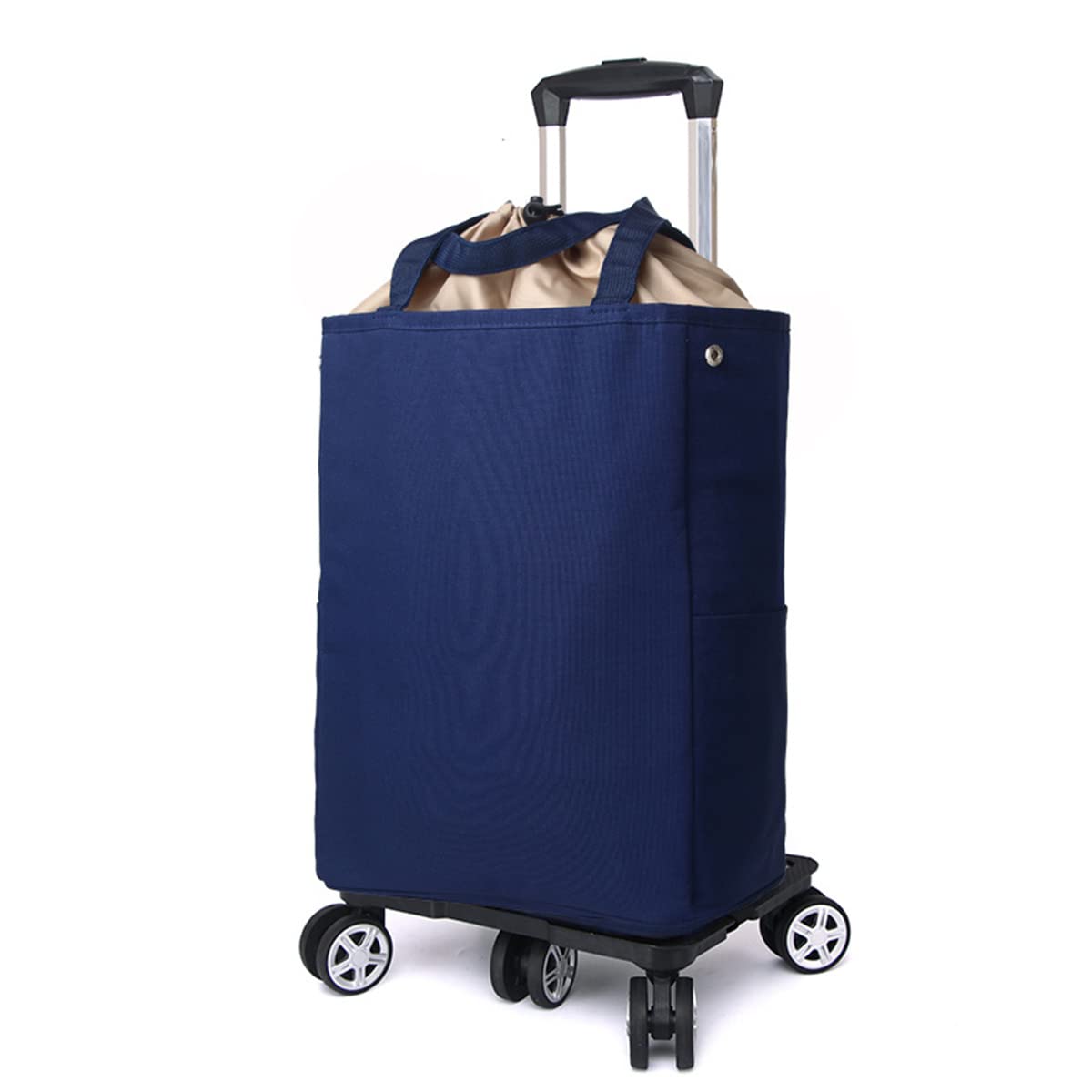 Carrello della spesa a 5 ruote con borsa isolante, capacità 20 kg, design leggero per un facile trasporto, ideale per mercati e shopping all'aperto