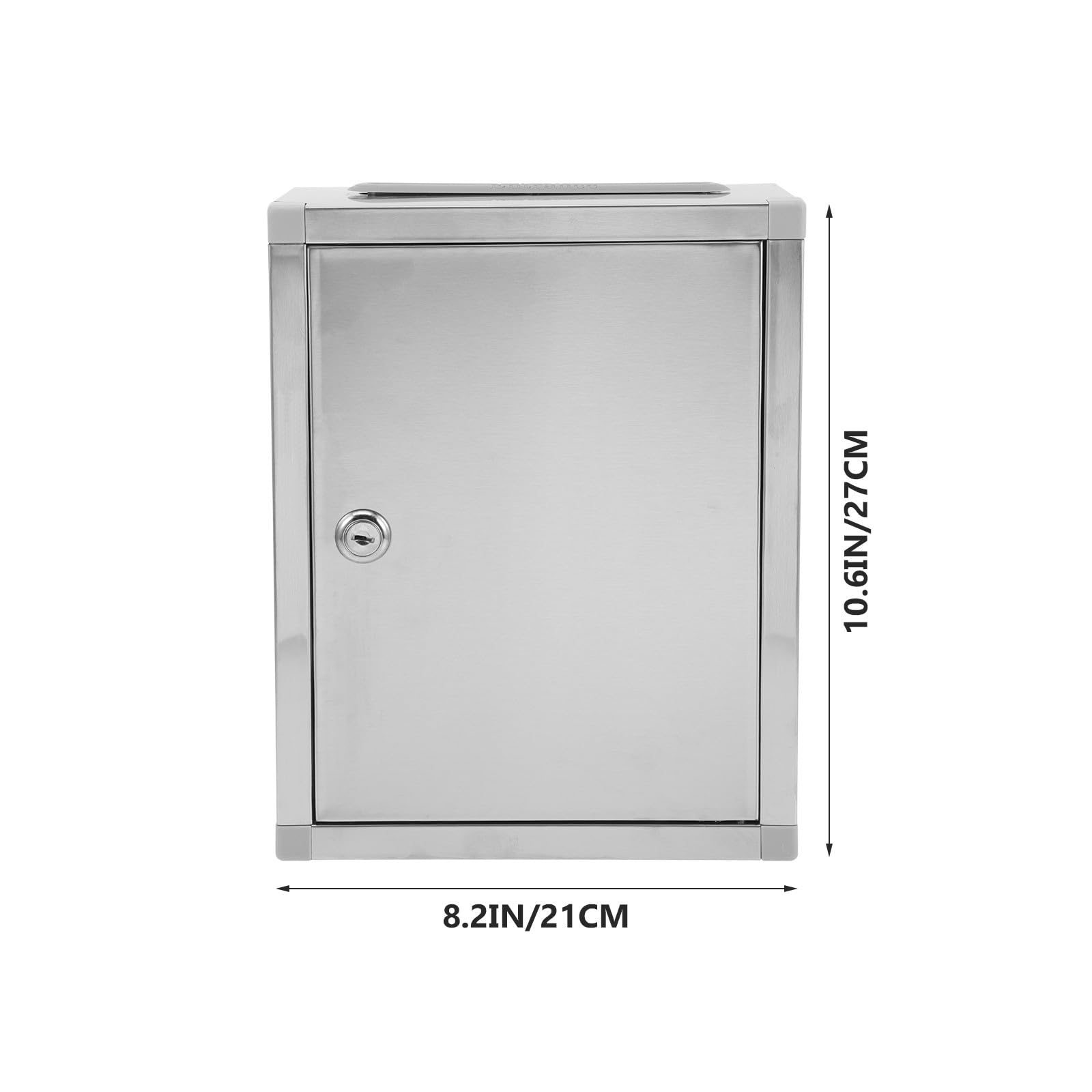 Buzón de Sugerencias de Acero Inoxidable Plateado para Cartas Exterior | Cerradura Integrada, Resistente al Agua Impactos, para Aulas y Sorteos