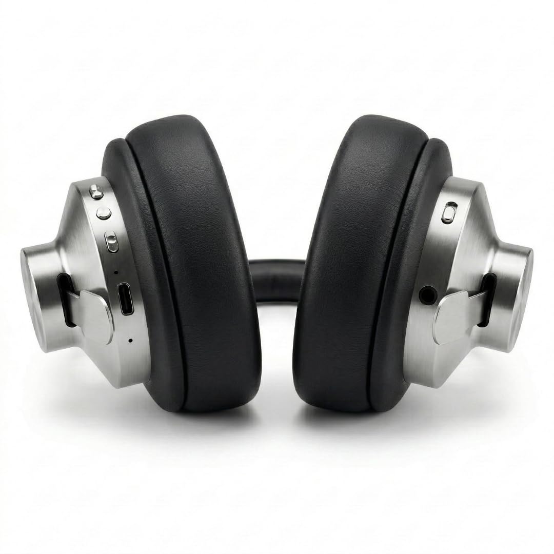 TELEFUNKEN ARCO Classic Edelstahl-Bluetooth-Kopfhörer – Ikonische Ganzmetall-Silhouette mit Luxus-Haptik – Beständiges Design-Statement & klare Bühnenabbildung (Schwarz)