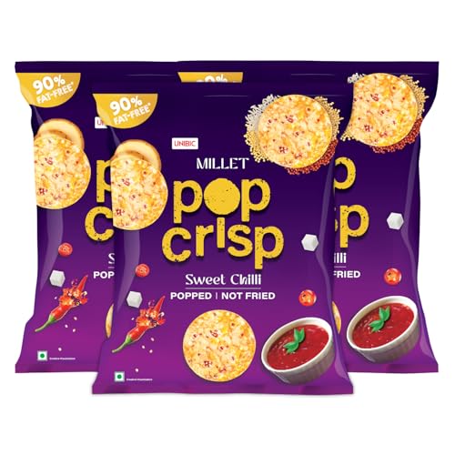 UNIBIC Pop Crisp | Millet Chips | Sweet Chilli Flavour | Popped Chips | Not Baked Not Fried | 90% Fat-free | Healthy Snacks | Party Snacks | 80 Grams (Pack of 3) (B0D3HKB65T) Amazon Price History, Amazon Price Tracker