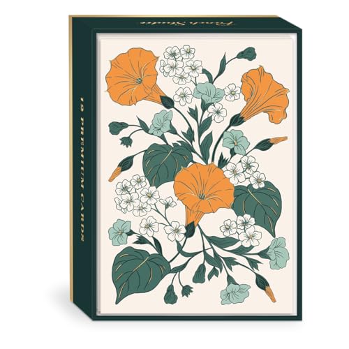 Image of Punch Studio Nightshade Floral Boxed Note Cards (52850)