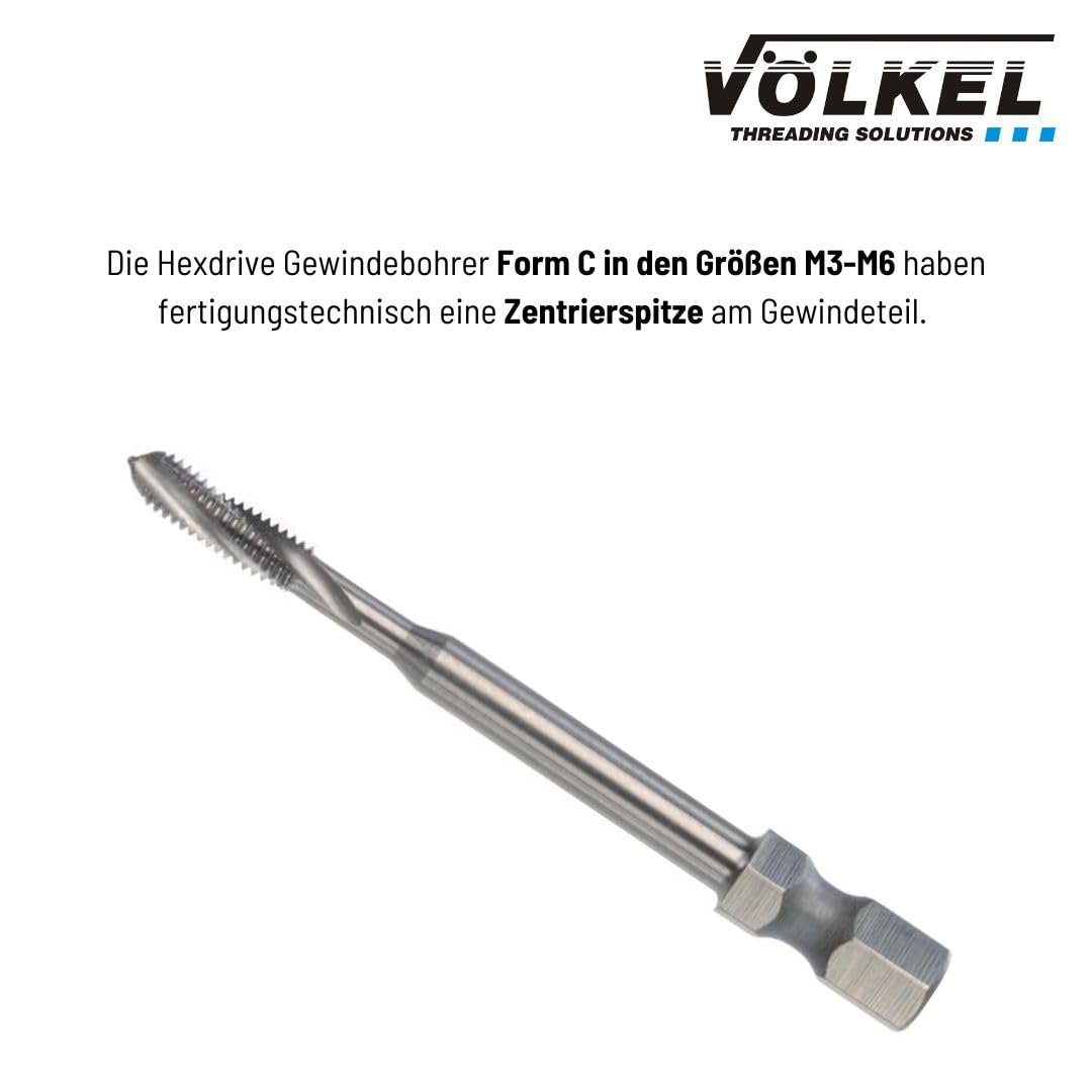 Maschinengewindebohrer, TiN, DIN 371, HSS-E / TiN, 10 x 1.5 | VÖLKEL SHOP