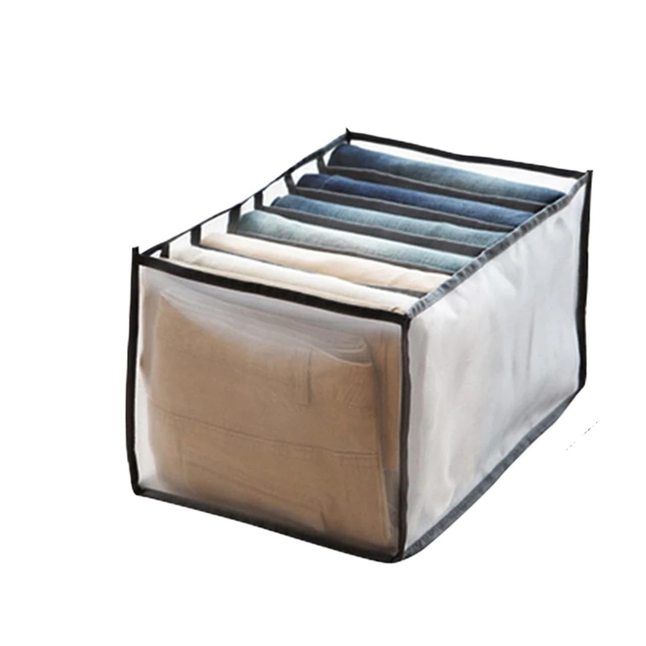 DFGRGRV Drawer Organiser Fabric Underwear Bra Storage Box Sorting Panty Socks Compartment Drawer Organizer Home(7 grids black)