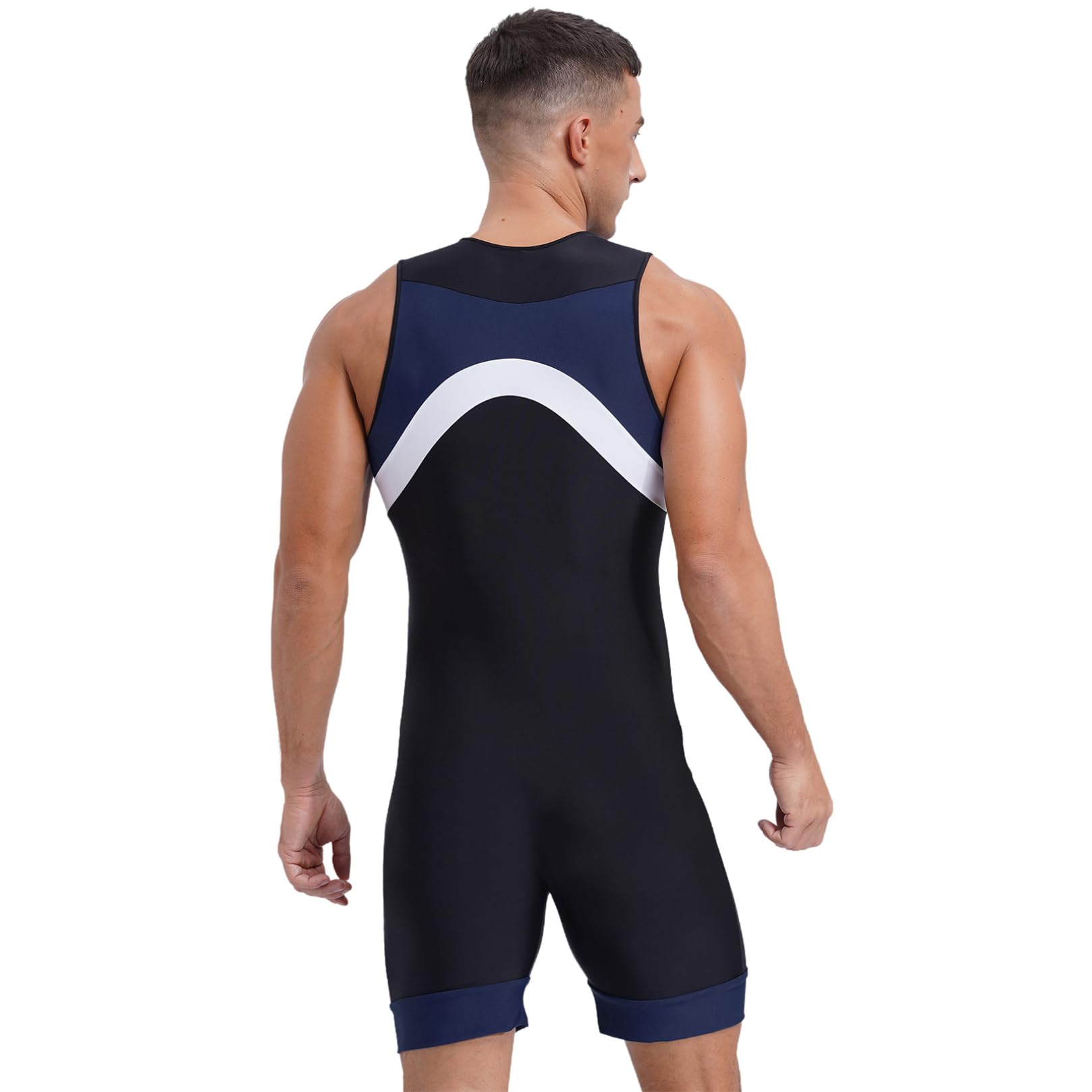 ranrann Maillot de Bain Homme 1 Pièce Combinaison Natation Combishort Surf Plage Piscine Sport Swimwear M-4XL