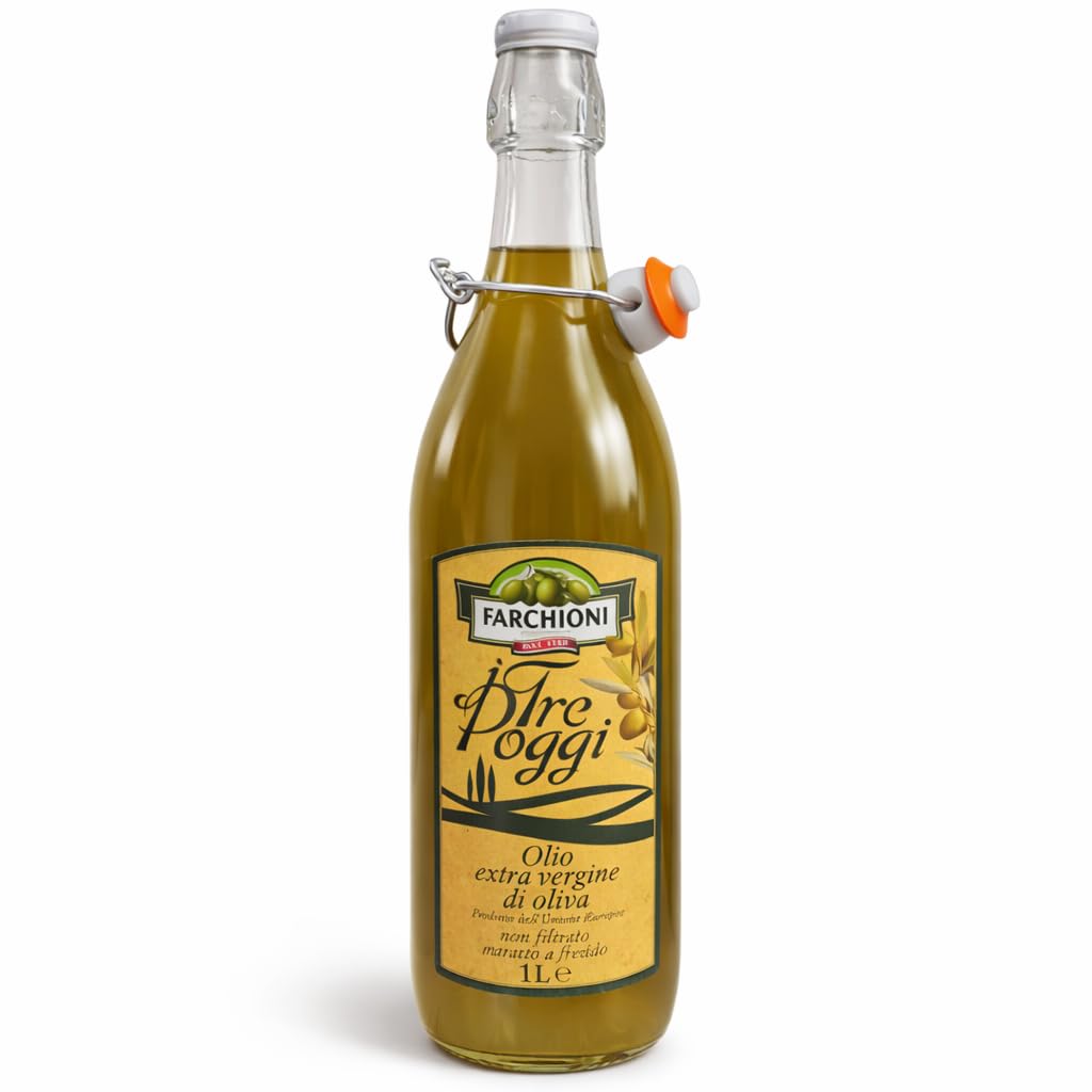 Farchioni Oliwa z Oliwek Extra Vergine Tre Poggi, Niefiltrowana, 100% Oliwa Extra Vergine, Włochy, 1 l