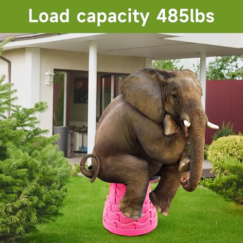 Image of Upgraded Folding Stool - 485lbs Load Capacity,Telescopic Stool,Portable Collapsible Seat for Camping,Fishing,Hiking,Travel (Square-Pink)