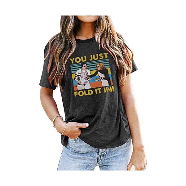 You-Just-Fold-It-in-T-Shirt-Women-Funny-Letter-Print-Short-Sleeve-Shirt-Novelty-Graphic-Tee-Top-Casual-Summer-Tshirt You Just Fold It in T-Shirt Women Funny Letter Print Short Sleeve Shirt Novelty Graphic Tee Top Casual Summer Tshirt (Medium, Gray)