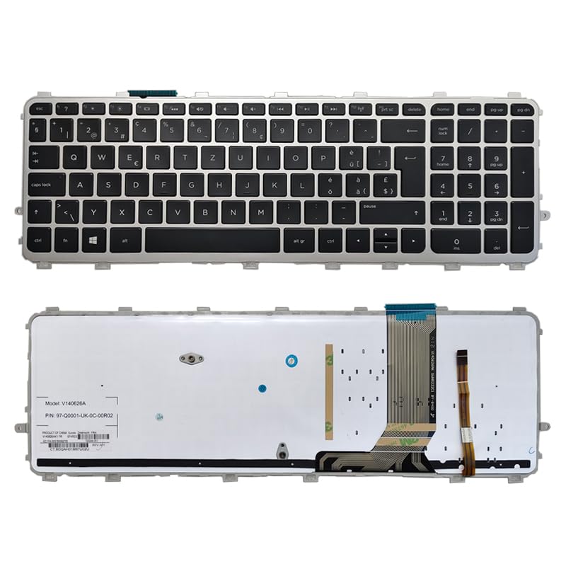Clavier d'ordinateur portable rétroéclairé suisse pour HP Envy 17-J 15-j000