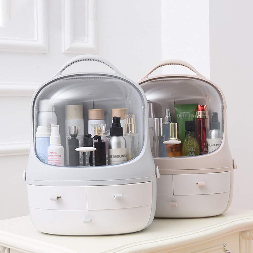 Beau Organisateur de Maquillage Présentoir Cosmétique Vanity de Grande Capacité pour Bijoux, Pinceaux de Maquillage, Rouges à Lèvres Hermétique