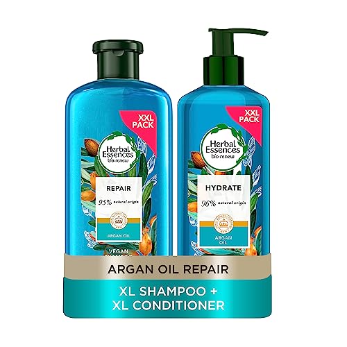 Herbal Essences Argan Oil of Morocco Vegan Shampoo and Conditioner Set for Dry, Damaged Hair, Hair Repair Argan Oil Shampoo And Conditioner, XXL Value Pack, 1145 ml