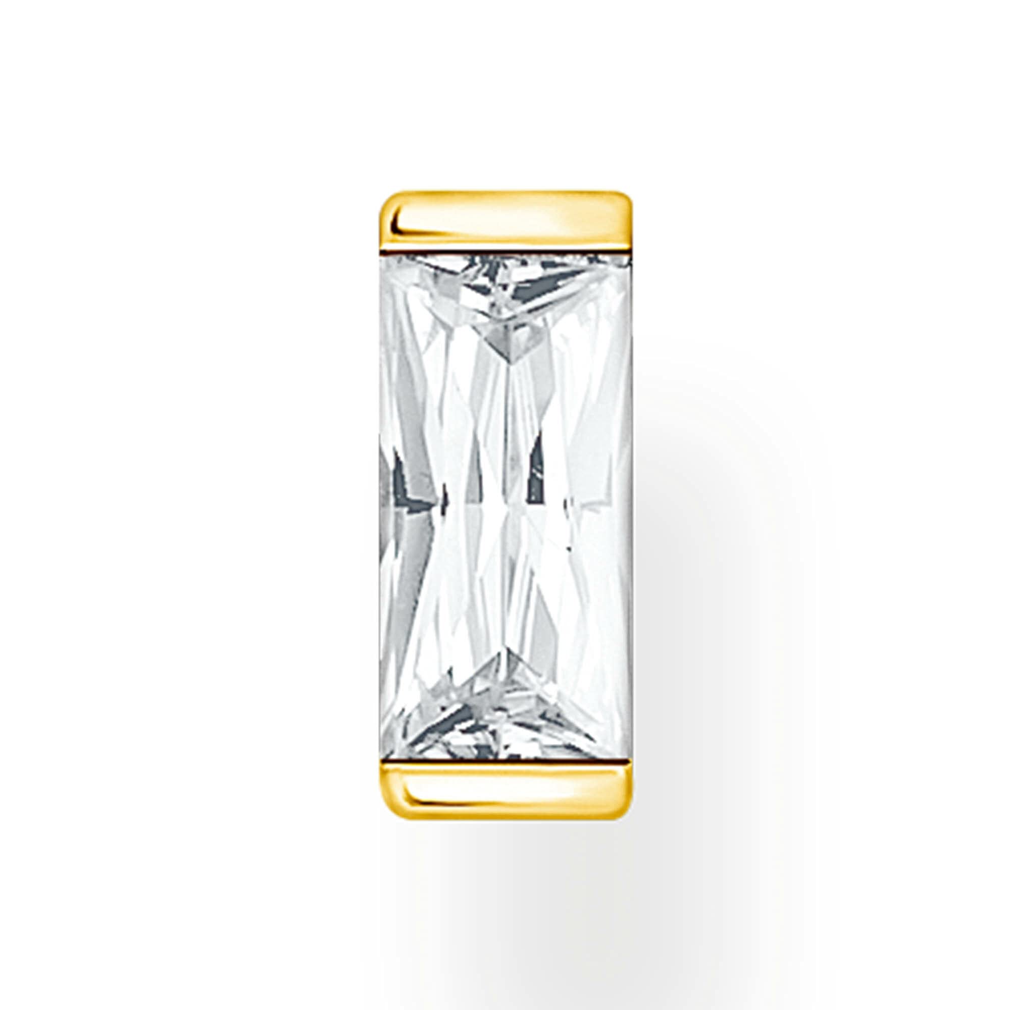 Thomas Sabo Einzel Ohrstecker weißer Stein vergoldetes Silber H2185-414-14