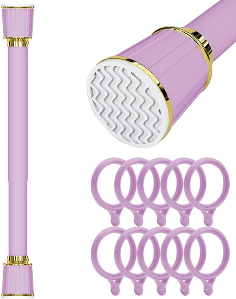 Tringle à rideaux réglable et extensible en métal violet 210-300 cm