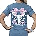 Southern Attitude Dogwood Sassy Heather Gray Bow Deer Skull Short Sleeve Shirt (Large)