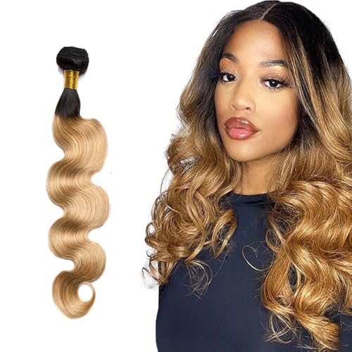 Extensiones de cabello humano ondulado de 24" para un volumen natural y degradado rubio perfecto