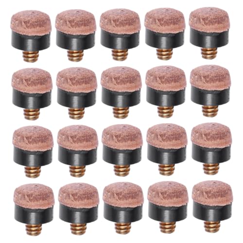 Hemoton Pool Cue Parts 40 Pack Billiard Cue Tips Leather Easy to Install for Skill Levels
