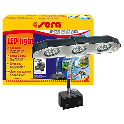sera 31138 Lampe LED 3 x 2 W 6 W/12 V avec réflecteur fin pour éclairage d'aquarium et de terrarium tels que Nano Aquariums Cube 16 l Argenté