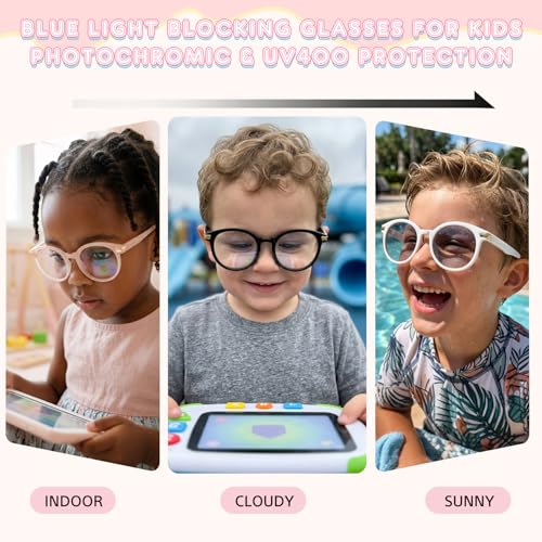 Image of Round Kids Blue Light Glasses, Ages 2-6