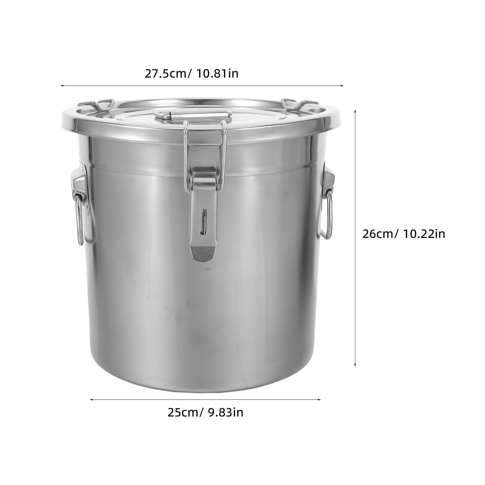 PRETYZOOM Recipiente para Almacenar Alimentos de Acero Inoxidable 12l con Tapa Extraíble y Cierre Hermético para Almacenamiento en Cocinas y Despensas