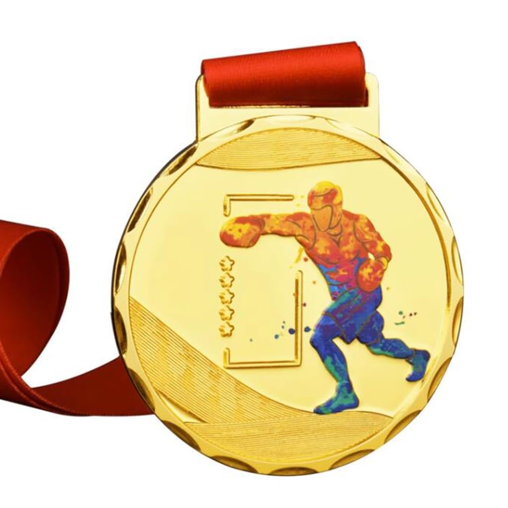 XSCQ Boxing Medals, Gold, Silver and Bronze Combat Taekwondo Wrestling Competition Medals Style Children's School Sports Event Memorabilia(Gold)