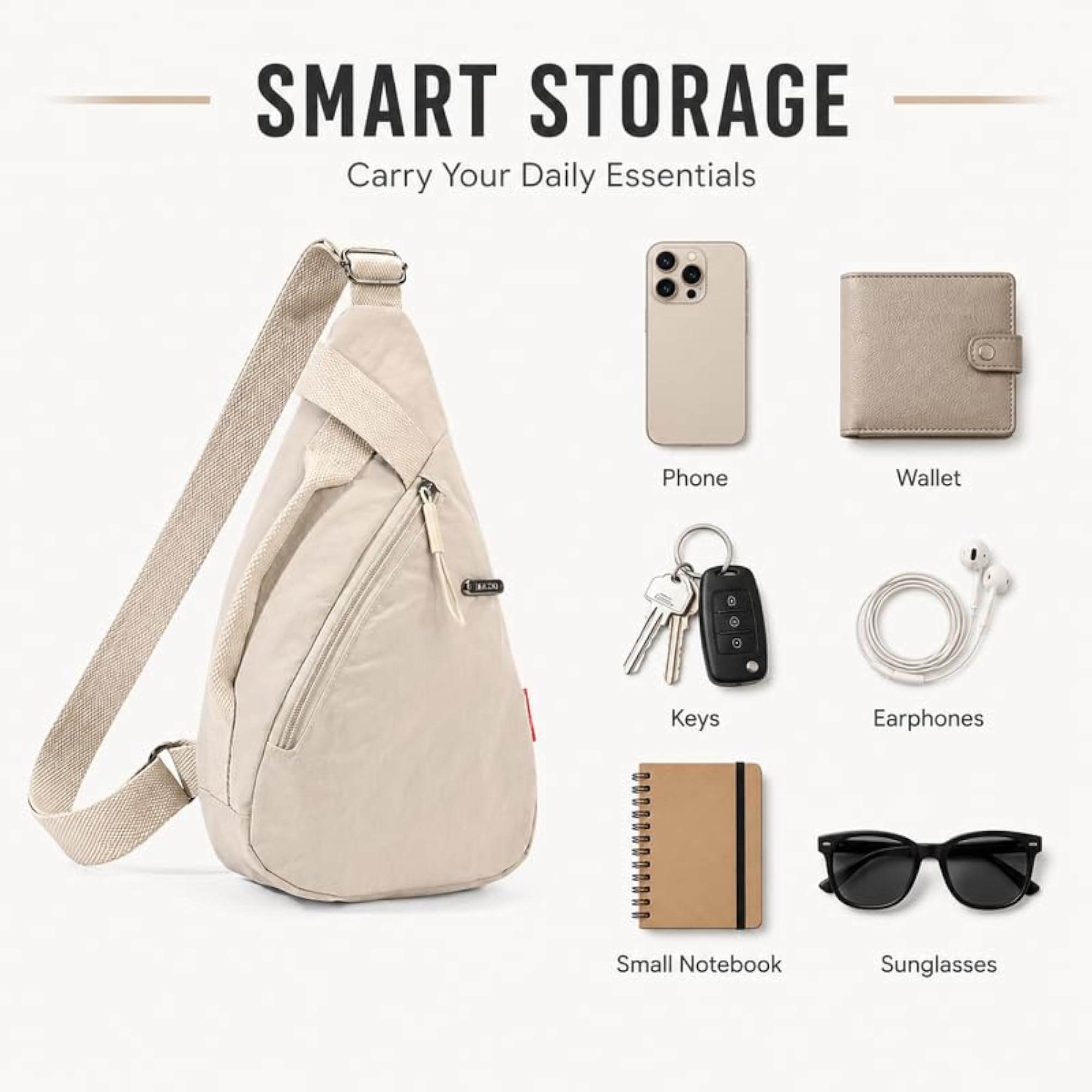 Unisex Lightweight Crossbody Chest Bag, Nylon