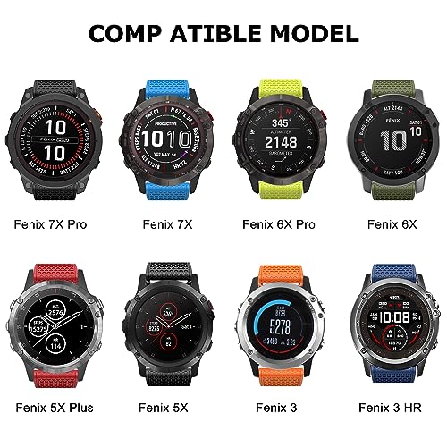 MYSNBKN 26 mm Quick Fit Strap for Fenix 8 51 mm/Fenix 7X/Fenix 6X/Fenix 6X Pro/Fenix 5X/Fenix 5X Plus/Fenix 3/Fenix 3 HR - Image 4