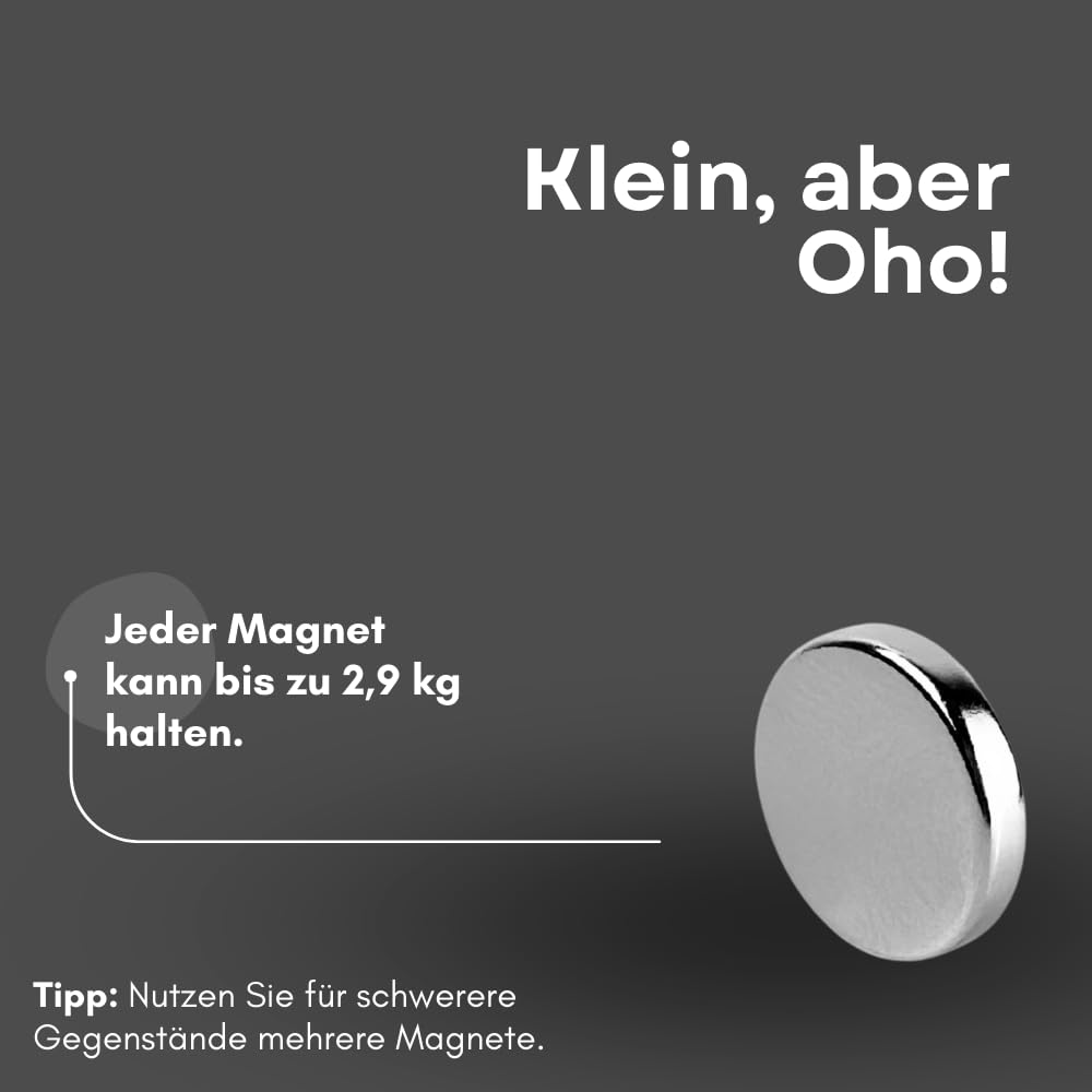 Strong Magnets Neodym Magnet - Rund 15 x 3 mm - 100 Stück - Extra stark, hält bis 2,9kg - Für Magnettafel, Kühlschrank, Whiteboard, Pinnwand, Büro