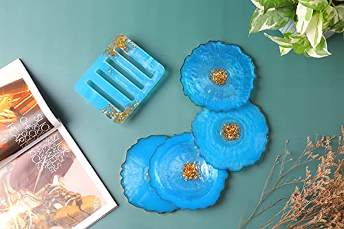 Iescoo DJMQ Resin Coaster Molds For Epoxy Resin,4Pcs Geode Coaster Mold thumb #5