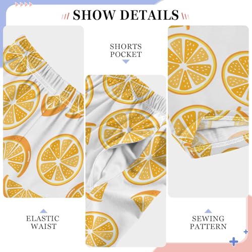 ZZXXB Summer Orange Boys Long Pants Soft Trousers Elastic Waist Kids Lounge Bottoms with Pockets S-XL4