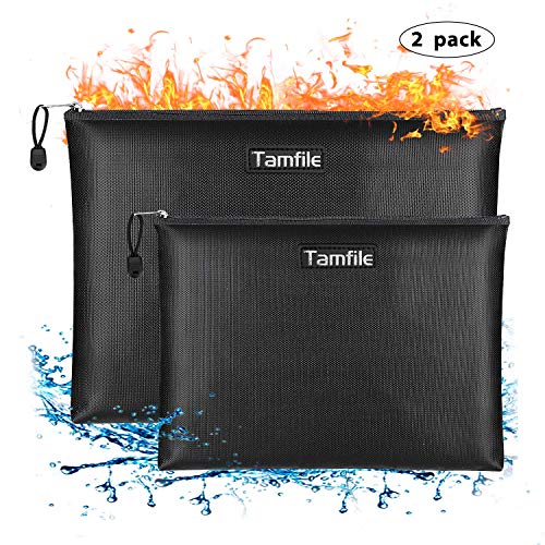 Fireproof Document Bags, Waterproof and Fireproof Money Bag with Zipper, Storage Pouch