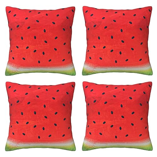 Housse de coussin pastèque rouge 50x50 cm douce pour canapé et salon - 2