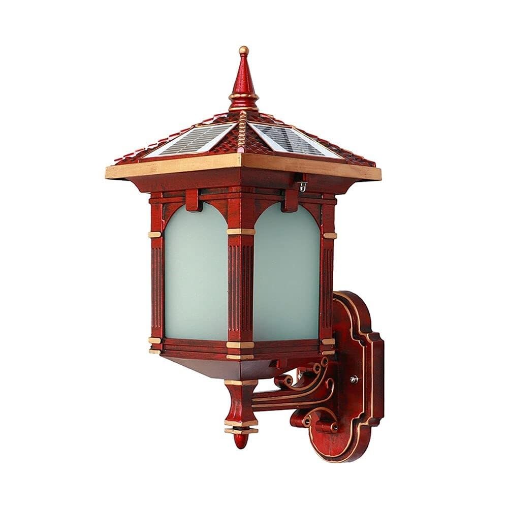 Lanterna a parete per esterni Lanterna da parete a tenuta stagna solare Lampada da parete for esterni vintage ad energia solare Lampada da parete for esterno anticata Portico in alluminio Lampada da p