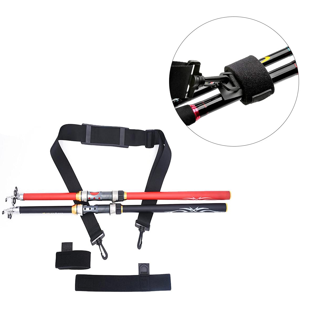 5 Pezzi Di Cinturini Elastici Regolabili In Neoprene Per Canne Da Pesca - Fissaggio E Trasporto Sicuro Per Canne Da Lancio, Spinning E Esche