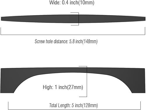 Miniatura 3 de Asidrama Paquete de 10 manijas de gabinete de cocina color negro mate de 5 pulgadas (5.039 in), tiradores de gabinete, accesorios de gabinete de