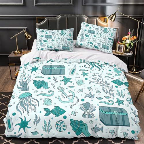 Housse de couette méduse 3D imprimé lit king en microfibre premium - 4