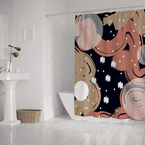 Rideau de douche avec crochets polyester imperméable 152x183